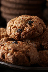 Oat cookies close-up