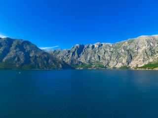 Fototapeta premium Village on coast of Boka Kotor bay in Montenegro