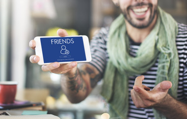 Add Friends Social Media Graphic Concept