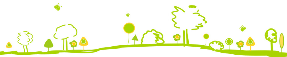 Wald Wälder verschiedene Baum Bäume Panorama Hintergrund Band Banner Grün