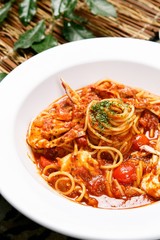 crab tomato sauce pasta