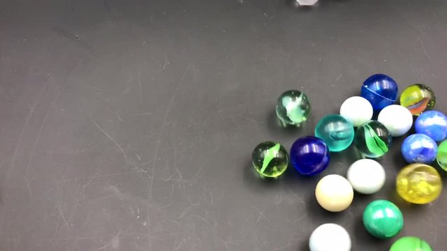 A lot of colorful marbles, round glass toys