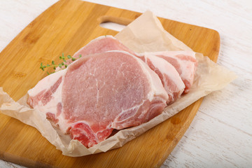 Raw pork steak