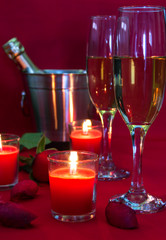 Valentine's Day with champagne