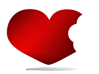 broken heart and heart red love vector  design .