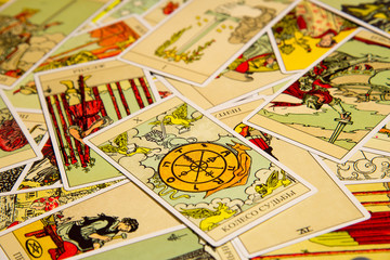 Tarot card Wheel of Fortune.
