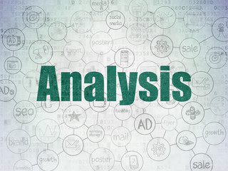 Marketing concept: Analysis on Digital Data Paper background