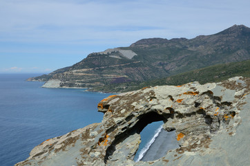 Corsican coast in the Cap Corse