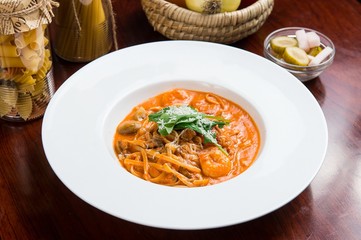 flying fish roe rose pasta