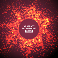 Glowing Background Halftone. Technology Concept. Vector Digital Explosion