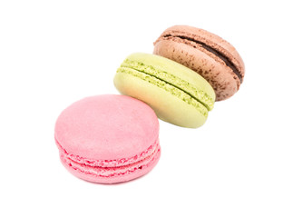 Three multicolored macaroon