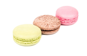 Three multicolored macaroon