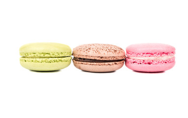 Three multicolored macaroon