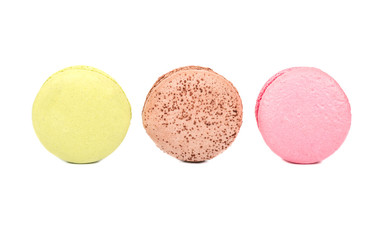 Three multicolored macaroon