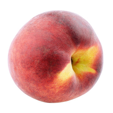 Peach isolated on white background with clipping path