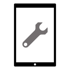 Settings icon - Flat design, glyph style icon - Colored enclosed in a tablet