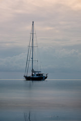 yacht luxury in sunset