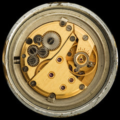 clockwork old mechanical USSR watch, high resolution and detail
