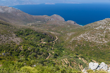 Fototapeta na wymiar Mountain landscape near Neapoli Vion City
