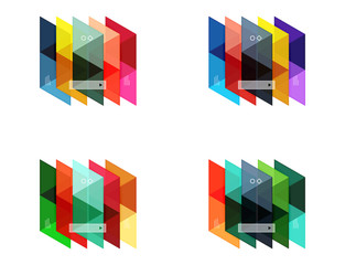 Vector set of blank geometric infographic web boxes