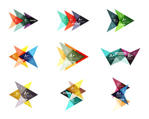 Colorful vector option banner arrow templates, infographic layouts