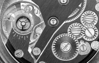 Fototapeta na wymiar clockwork old mechanical USSR watch, high resolution and detail