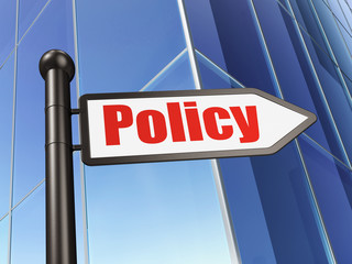 Insurance concept: sign Policy on Building background