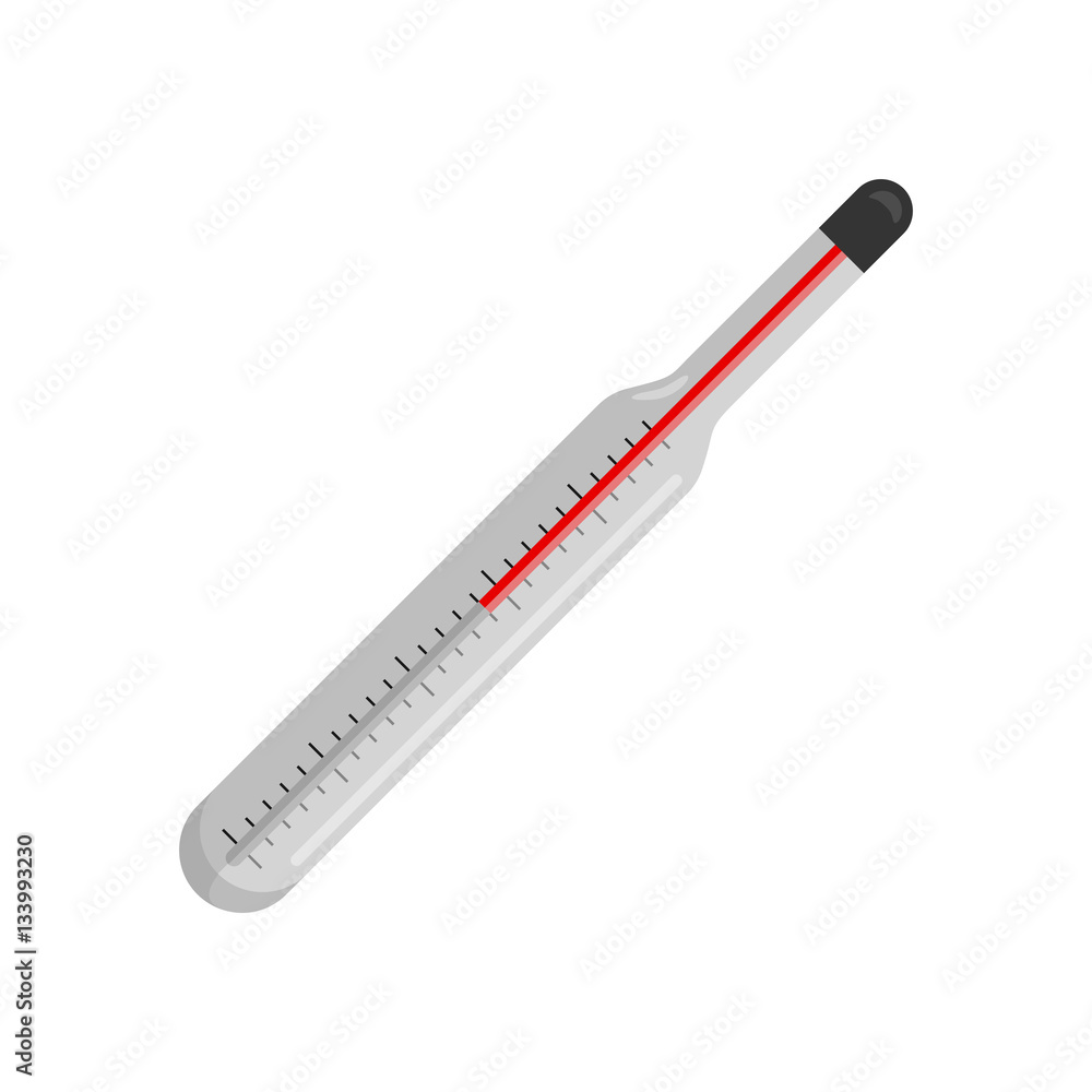 Poster thermometer vector icon in flat style design