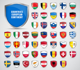  flags of the countries of the European continent.
