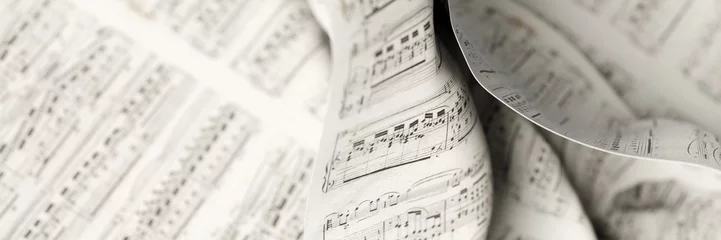 Rolgordijnen Musical notes fabric background, 3d rendering © tostphoto