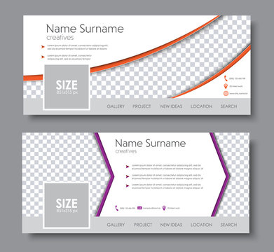 template banners with the arrow and a semicircle and a place for