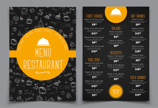 Design a menu for a cafe or restaurant.