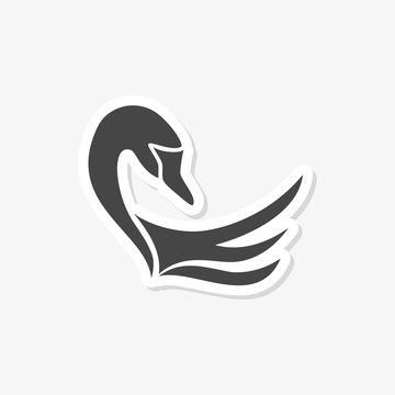 Swan sticker - vector Illustration 