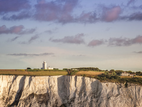White cliffs of Dover and the English Channel