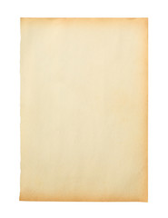Old brown paper texture isolated on white background