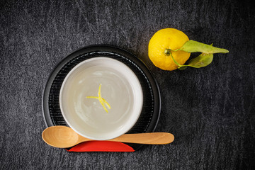 葛湯　 Hot sweet drink of kudzu starch gruel Japan
