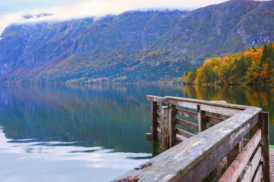Beautiful autumn scenery at lake Bohinj © Kavita