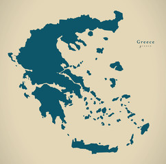 Modern Map - Greece country silhouette GR illustration