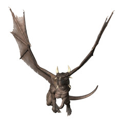 3D Rendering Fantasy Dragon on White