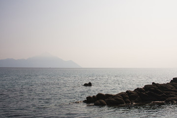 Landscape with water and rocks - Aegean sea, Greece