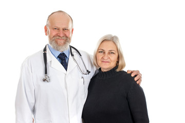 Happy patient with her doctor