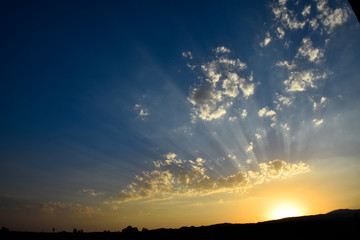 Sunset on the road