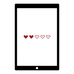 Online user rating - Flat design, glyph style icon - Red enclosed in a tablet