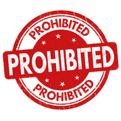Prohibited sign or stamp