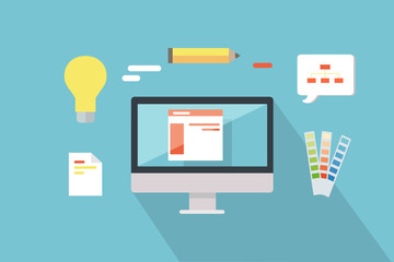 Web Design Conceptual Vector in Flat Style