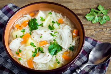 Chicken soup with noodles