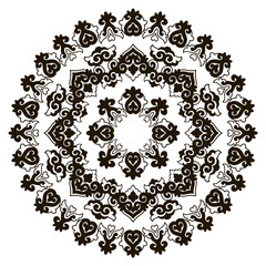 Beautiful black and white mandala