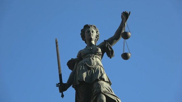 Gerechtigkeitsbrunnen, Justitiabrunnen, Brunnenfigur, R&ouml;mer, Frankfurt, 4K