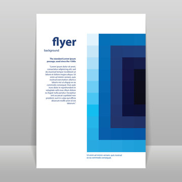 Flyer or Cover Design with Abstract Blue Pattern