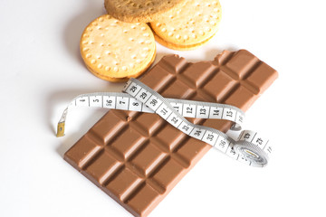 Kekse, Schokolade und ein Messband